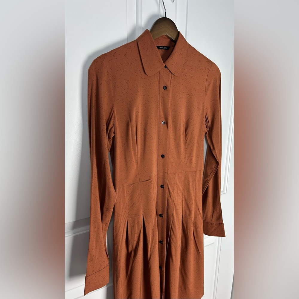 Elegant Brown Button-Up Dress - Picture 6 of 6